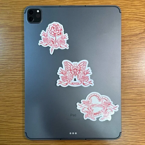 Set of 3 handmade custome stickers featuring traditional flash tattoo-style ❤️🔥 - Picture 5 of 6